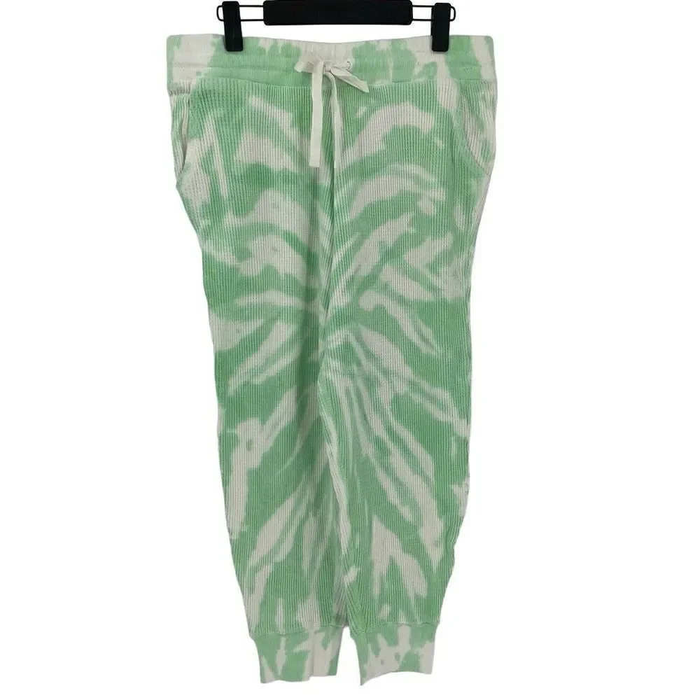 Style & Co Ribbed Knit Jogger Pants Two Tone Tie Dyed Medium Moonlight‎ Jade NWT